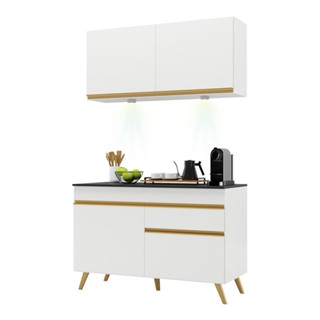 Armário de Cozinha Compacta 120cm com Leds Veneza Up Multimóveis V2012