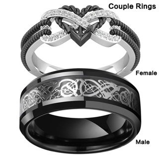Amor Casamento Anéis De Coração Preto Mulheres Jóias De Aço Inoxidável Casal Anéis Atacado em Oferta na Shopee