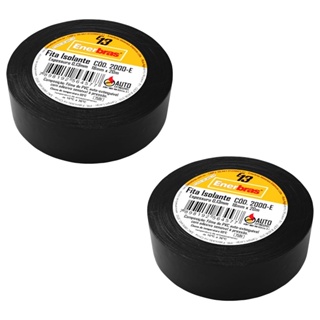 Kit 2 Fitas Isolantes 18Mmx20M Preto PVC E13 Enerbras em Oferta na Shopee