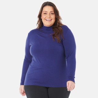 Blusa De Gola Alta Plus Size Cacharrel Manga Comprida Segunda Pele 1130-C2
