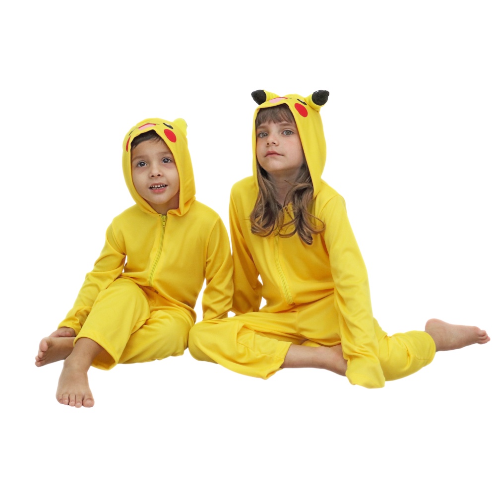 Fantasia Pikachu Infantil Pijama Kigurumi Pokemon Macacão Pikachu Parmalat