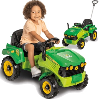Tratorzinho de Passeio e Pedal Bebe Calesita Tracamp Verde em Oferta na Shopee