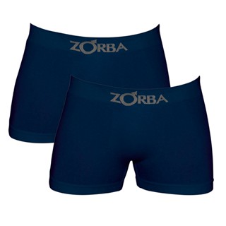 Kit 2 Cuecas Boxer Zorba Algodão Azul Sem Costura 781