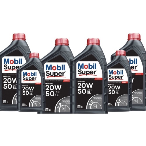 Kit 6 Óleos Mobil Super 20w50 Mineral Original Carro em Oferta na Shopee