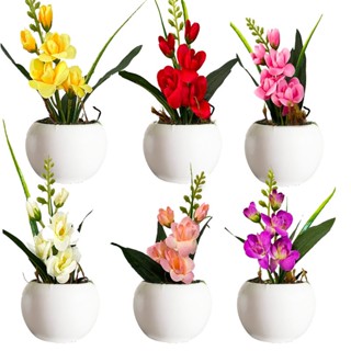Mini Arranjo Orquidea Artificial Enfeite Casa Nicho Colorido
