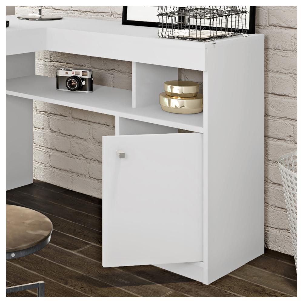 Detalhes do Mesa De Computador Com Gaveta Nilo Branco Fosco Caemmun
