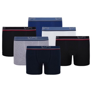 Kit com 6 Cuecas Boxer Infantil Algodão Lupo