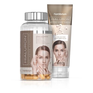 Hialuron Cápsulas Ácido Hialurônico + Hialuron Creme Facial Preenchedor