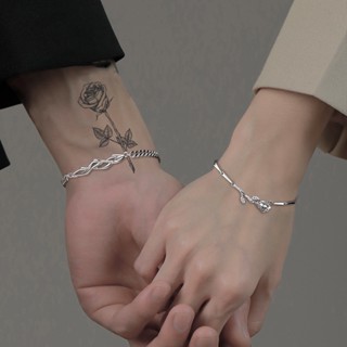 Pulseira De Casal Rosa Espinhosa Moda Criativa Acácia Homens Mulheres Par