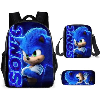 Sonic Game Anime 3D Conjunto De Bolsas Impressas Kids Unisex Mochila De Grande Capacidade Saco Cruzado Estojo De Lápis