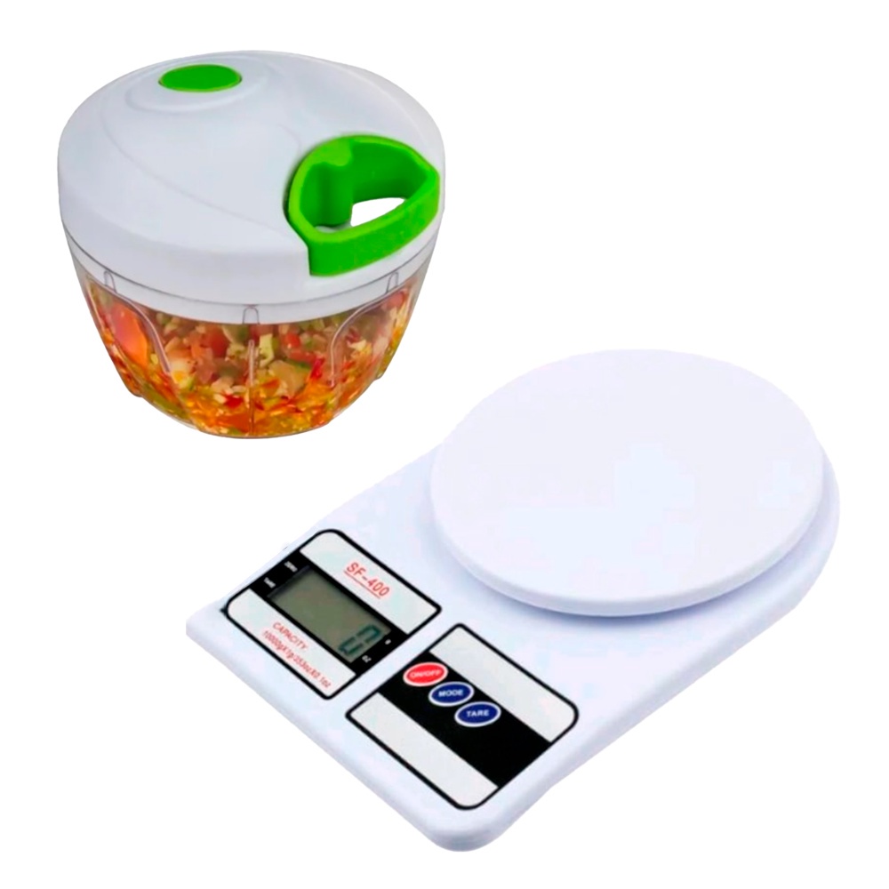 Kit Balança de Cozinha e Processador de Alimentos