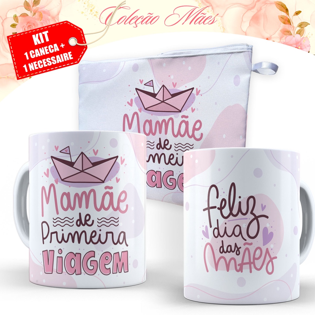 Caneca Dia das Maes - Kit Presente para Aniversário de Porcelana com Nome e Frases Lembracinha 1171