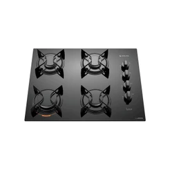 Cooktop 4 Bocas Preto com Mesa de Vidro Atlas U Top Bivolt