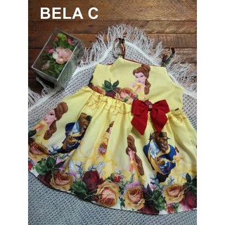 Vestido Alcinha Bela E A Fera Luxo Tematico Infantil Pronta Entrega