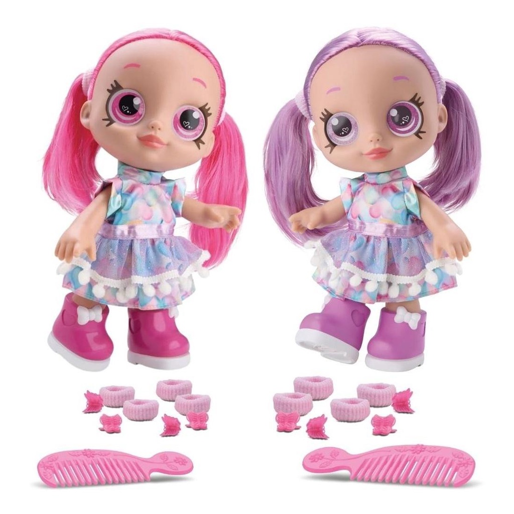 2 Bonecas Coleção Rainbow Tatoo Violeta E Pink C/ Acessórios