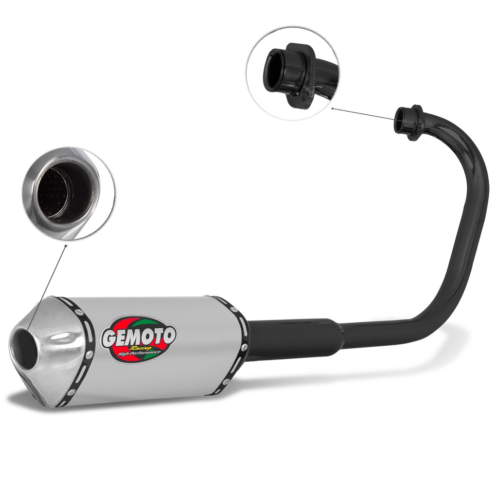 Escapamento Gemoto Racing 3 Trioval [Curva Preta] Ybr 125 Factor 2009/15