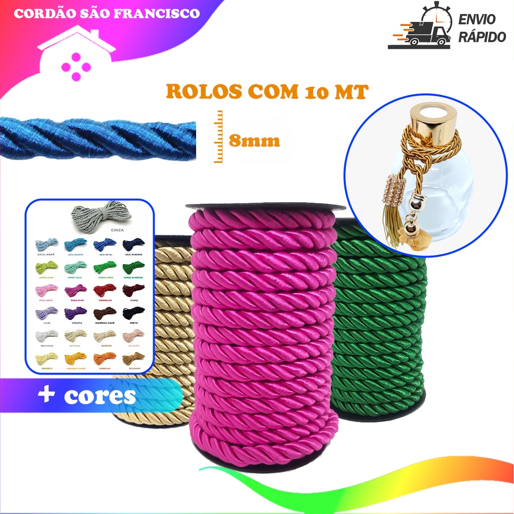 Cordao Sao Francisco - 08mm - Rolo C/10 Metros