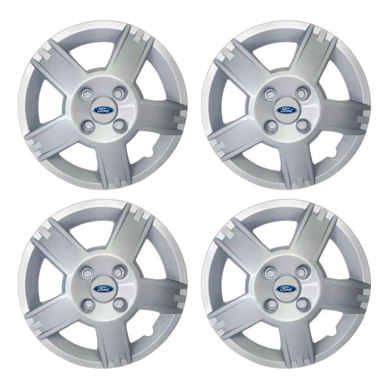 Jogo Calota Ford Fiesta Sedan 2008 A 2010 Aro 14 4X100 4 Furos P/ Roda Cubo Baixo Cb1003pta - 4 Unidade