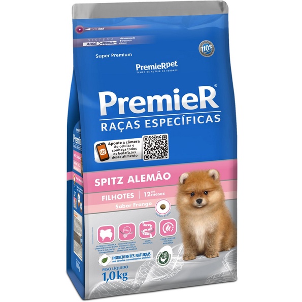 PremieR Raças Específicas Cães Filhotes Spitz Alemão Frango 1Kg