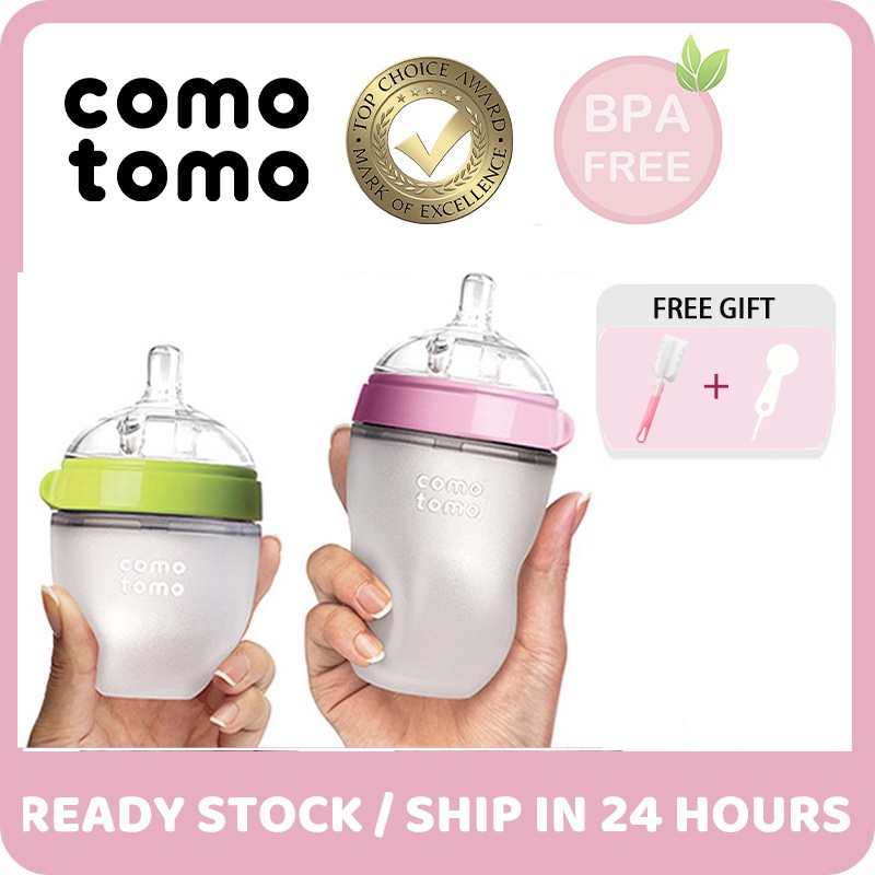 [Fabricado Nos EUA] Garrafa Natural Original Comotomo American Fee Baby Bottle Como Tomo Baby Bottle Natural Cuidados Bebê 5 oz 150ml / 8 oz 250ml Baby Silicone Mamadeira Bebê Garrafa Botol Susu Comotomo Coloque em Susu Comotomo