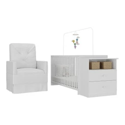 Berço Cômoda com Poltrona de Amamentação Meu Bebê Multimóveis MP4072