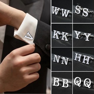 Botões De Roupas Camisa Punho Acessórios Pregos De Manga Comercial Masculino Bouton Prata Cor A-Z 26 Cartas