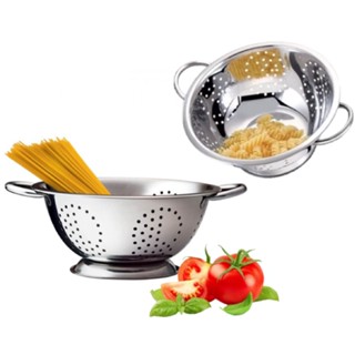 Escorredor De Massas Macarrão Alimentos Em Aço Inox 24cm