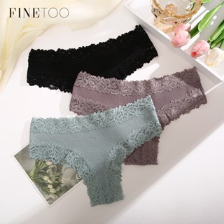 Finetooo Calcinha De Algodão Para Mulher Renda Floral Confortável Feminina Lingerie S-XL