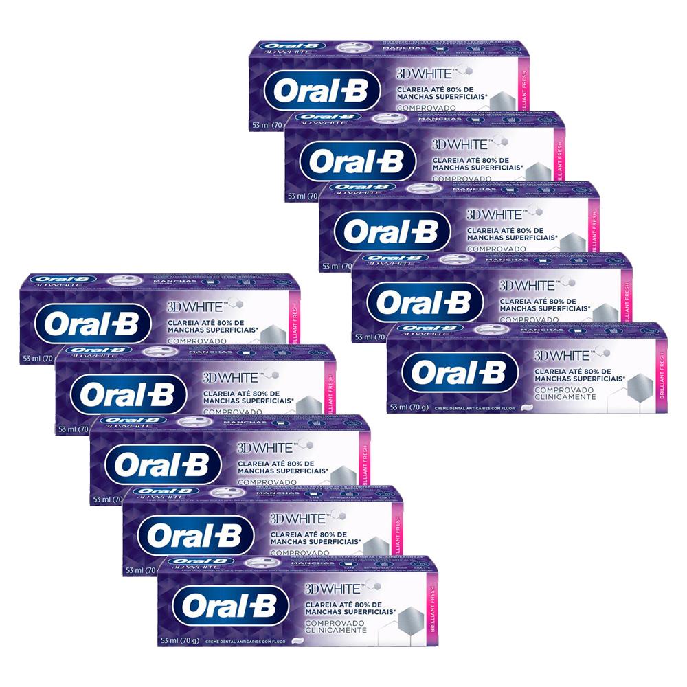 Kit Creme Dental Oral-B 3D White Brilliant Fresh 70g com 10 Unidades em Oferta na Shopee