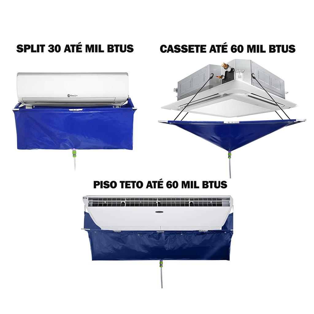 Kit Bolsa Coletora Ar Condicionado Piso Teto Cassete Split Para Limpeza