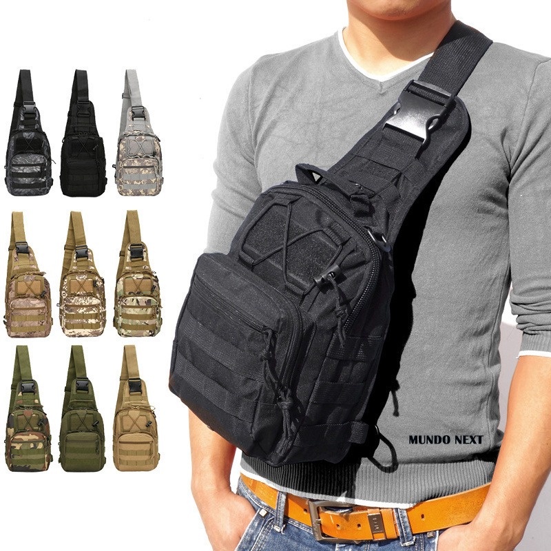 Bolsa Tática Transversal Peito E Ombro Impermeável Masculina