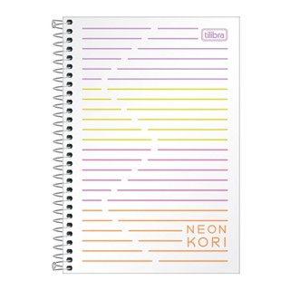 Caderno espiral capa plástica sem pauta 1/4 80 folhas Neon Kori Tilibra
