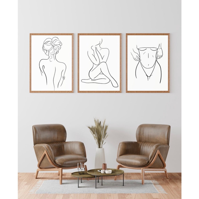 Quadro Decorativo Abstrato mulheres linhas , decoração casa Quadro Decorativo linhas