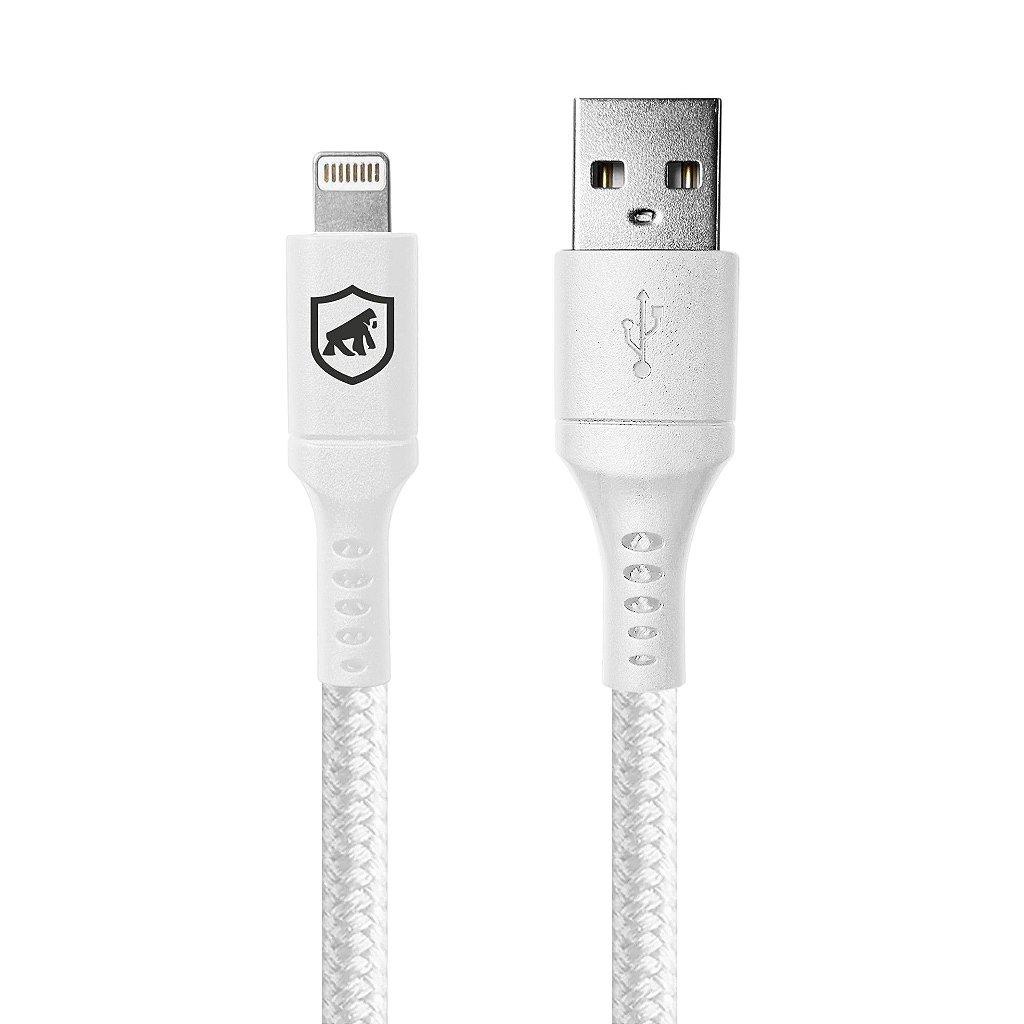 Cabo em Nylon Survivor para iPhone Lightning / USB - 1,5m - Branco - Gshield - Mobile & Gadgets
