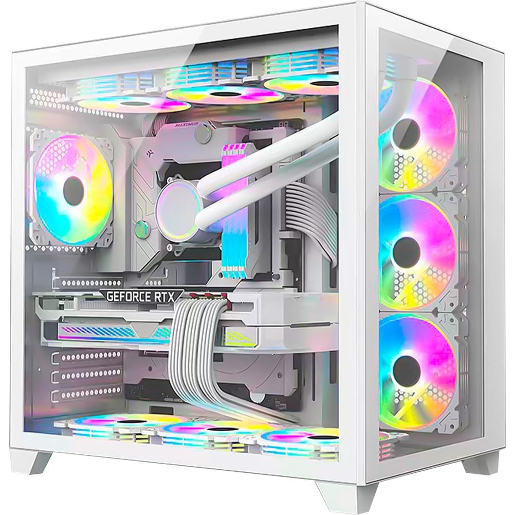 Gabinete Gamer K-mex Aquário Space ATX White CG-W2R4 Sem Fan