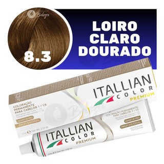 Coloraçao Itallian Color  8.3 (28) Louro Claro Dourado em Oferta na Shopee