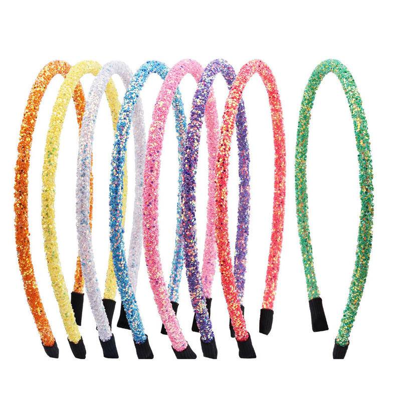 Tiara Infantil Acessórios Fita De Cabeça Estilo Mulher 5mm Cebola Cor-De-Rosa Lantejoulas Coloridas 063-FG-2019