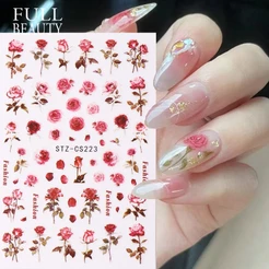Decalques De Em Adesivos De Unhas Rosa Retro