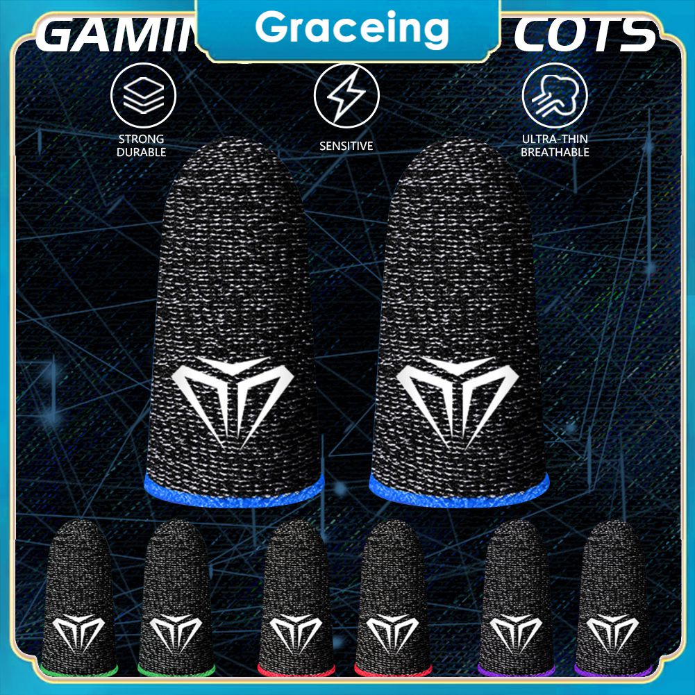 Luva de dedo à prova d'água e suor para jogos de celular/ultra fino/responsivo/1 par gamer móvel toque livre fogo livre público bacalhau para telefones celulares Grace