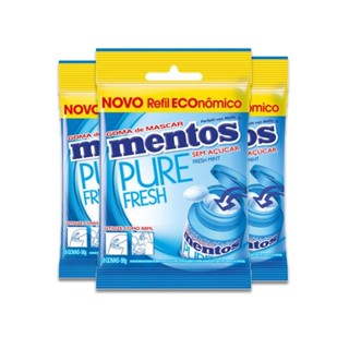 Mentos Bag Refil Fresh Mint Zero Açúcar 3 un de 56g cada