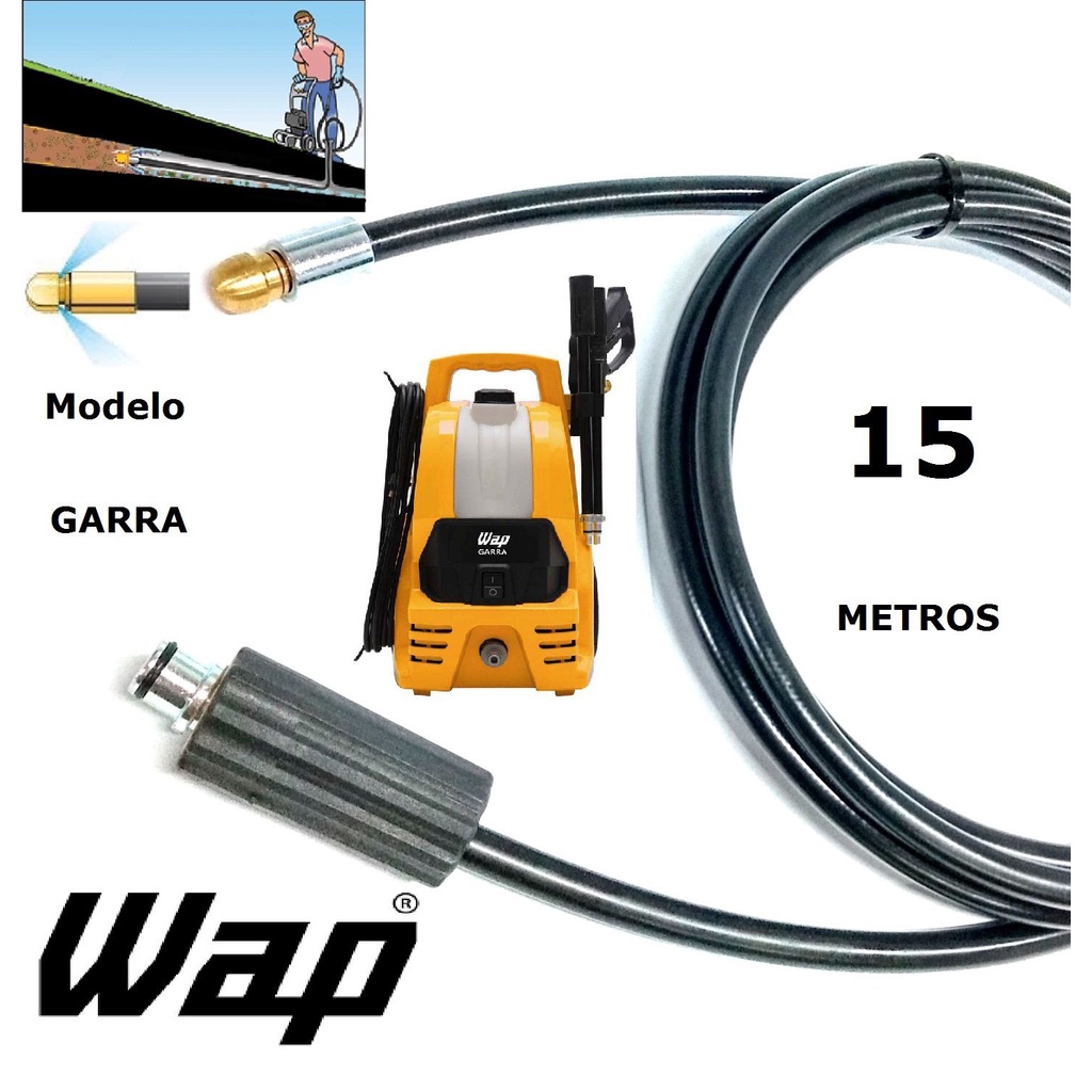 Mangueira desentupidora de tubulação WAP - 15 Metros - Wap GARRA