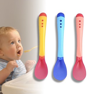 Colher Infantil Termossensivél Ponta Silicone Infantil Bebê