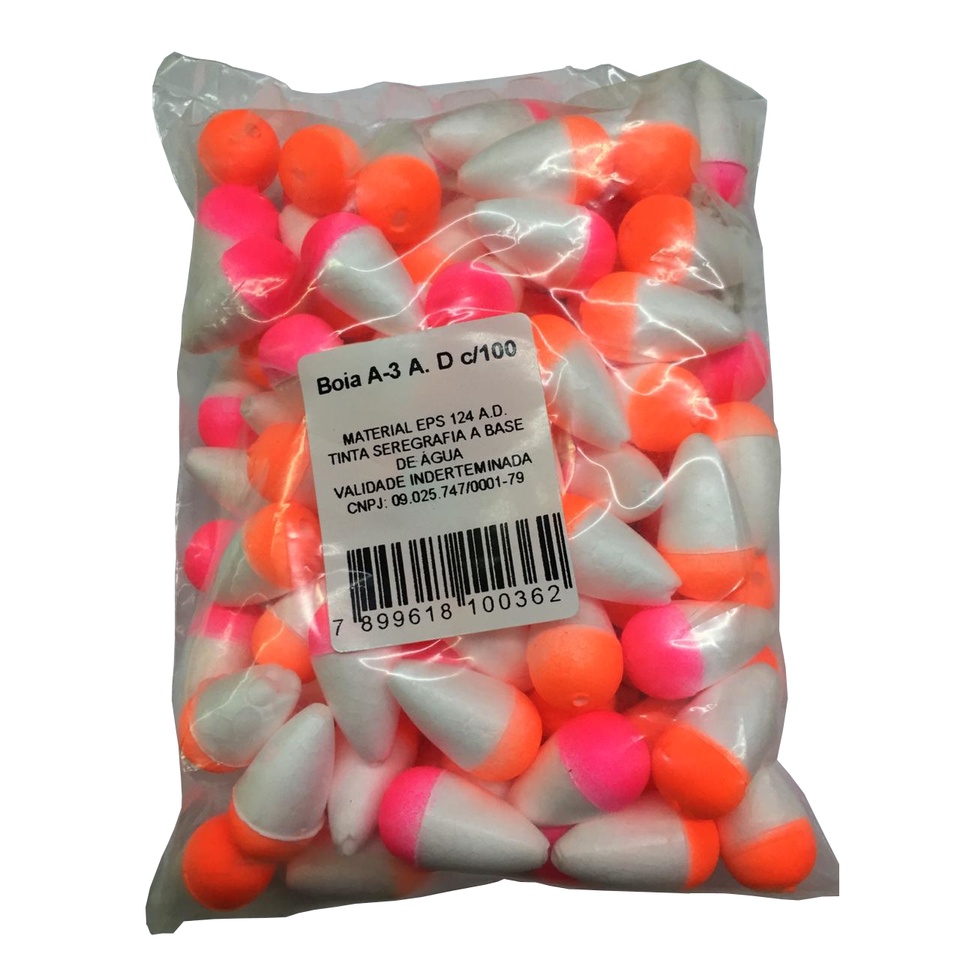 Boia Isopor Para Pesca Nº 3 - Pacote Com 100 Unidades