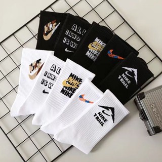 Kit 5 Pares Meias De Algodão De Alta Qualidade Com Cano Alto Meia Esportiva