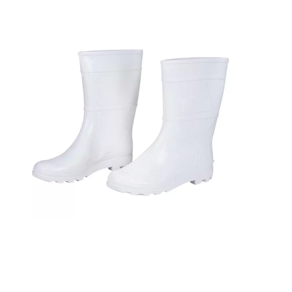 Bota De Pvc Impermeavel Branca Cano Medio Com Forro Kala