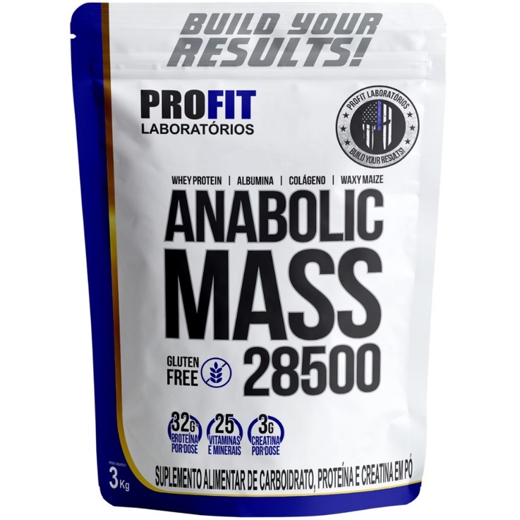 Anabolic Mass 28500 3kg Whey Albumina Colágeno Doce de Leite