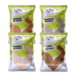 Fibra de Maça, Germen de Trigo, Gergelim, Farinha de Aveia