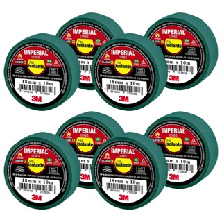 Kit 8 Fitas Isolantes Imperial Verde 18mmx10m 750v 3M