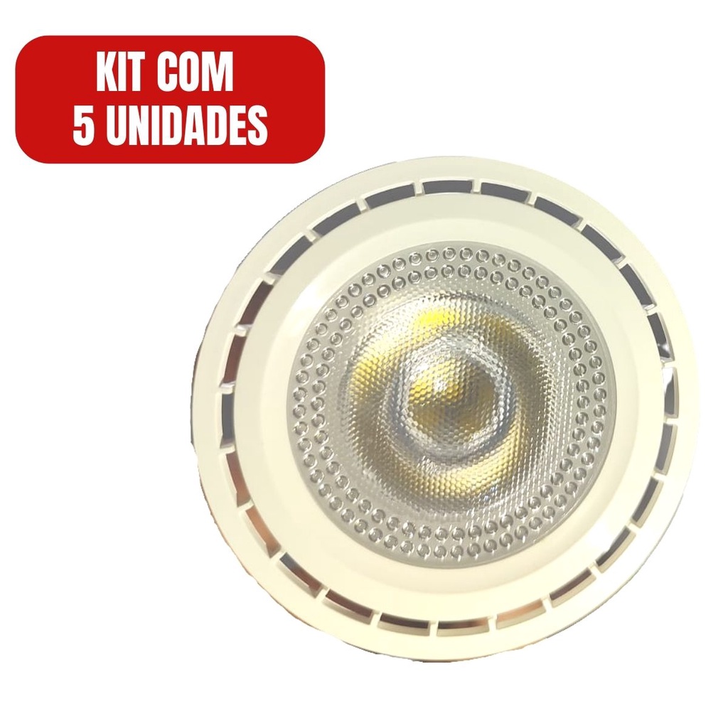 5 Lâmpadas Led Ar70 Bivolt 12w Branco Quente 3000k Spot Gu10