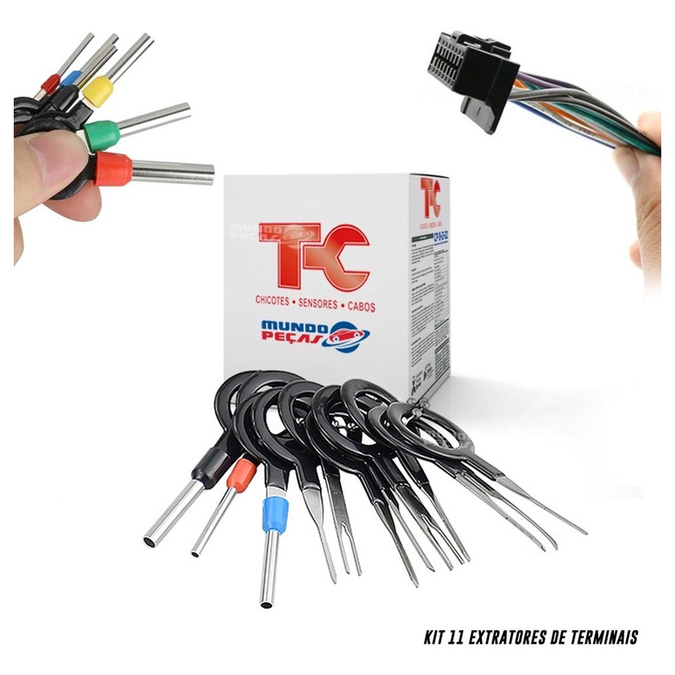 Removedor Extrator De Terminais Conectores 11 Chaves